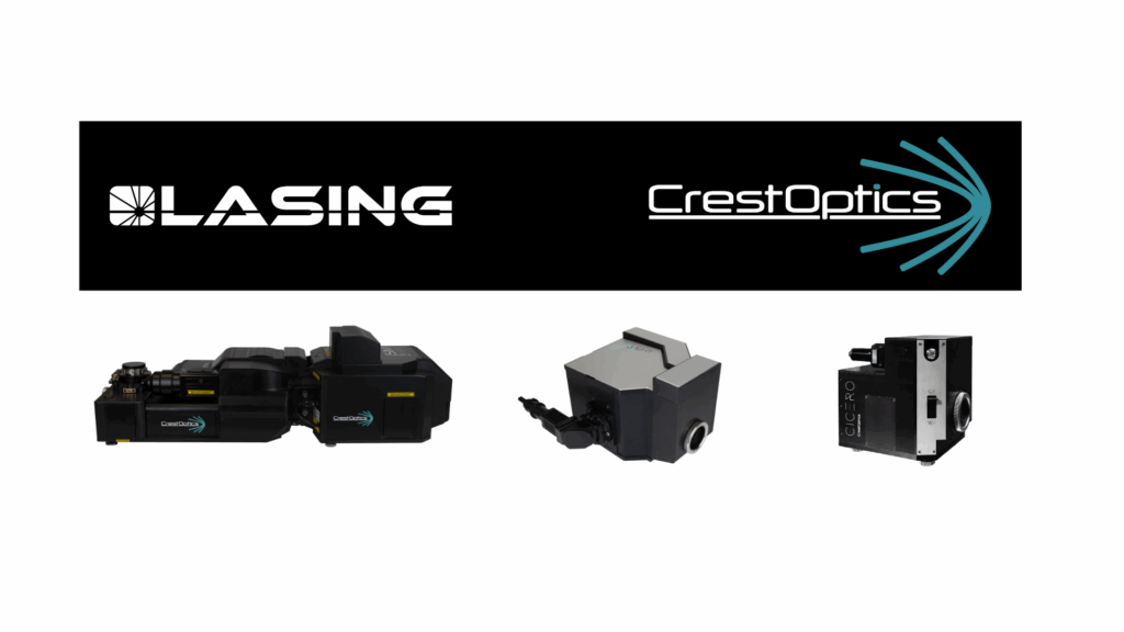 Lasing and CrestOptics logos side by side in partnership